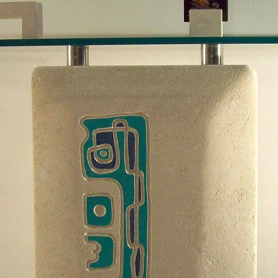 طاولة كونسول حجرية مستطيلة الشكل مع تصميم كريستال سوتر Viadurini