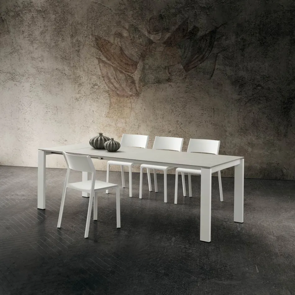 طاولة مطبخ قابلة للتمديد حتى 240 سم من HPL الناعم صنع في إيطاليا - جوبيتر Viadurini