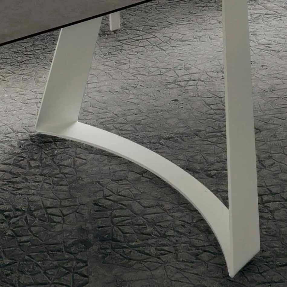 طاولة مطبخ قابلة للتمديد حتى 280 سم بتأثير الرخام، صنع في إيطاليا - بينوكيو Viadurini