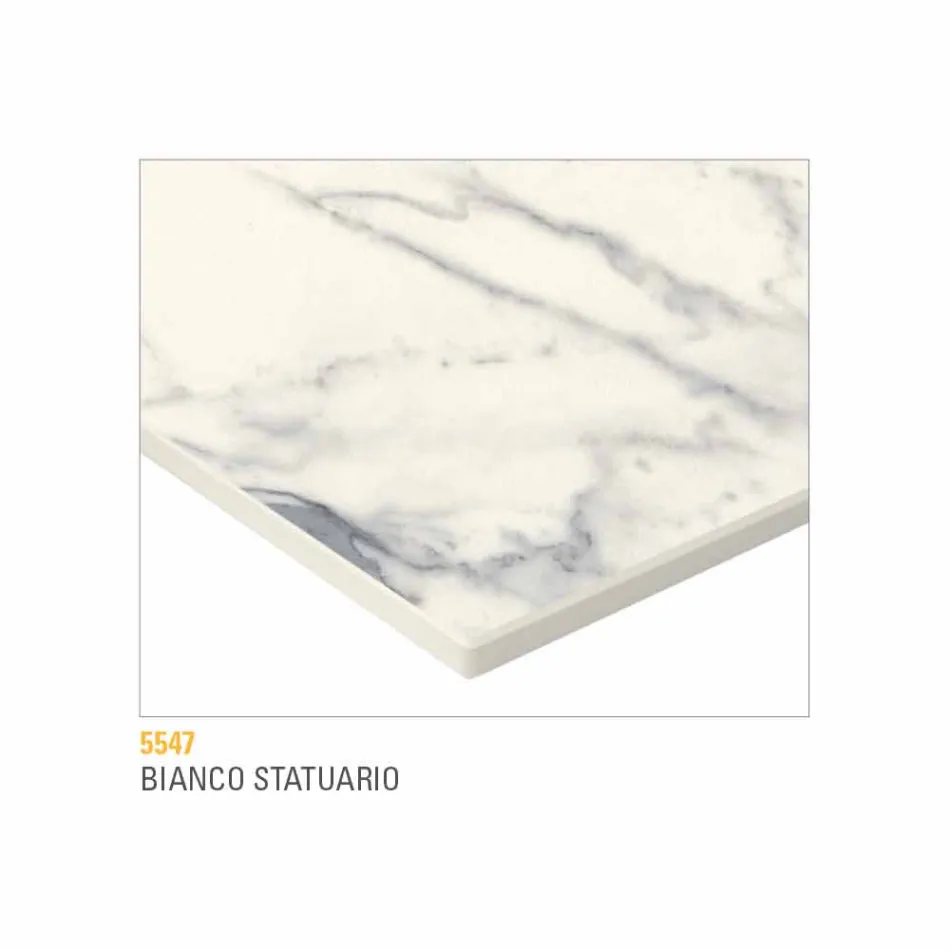 طاولة مطبخ قابلة للتمديد حتى 280 سم بتأثير الرخام، صنع في إيطاليا - بينوكيو Viadurini