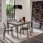 طاولة مطبخ بسطح من الميلامين وقاعدة معدنية، صنع في إيطاليا - سبيلا Viadurini