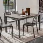 طاولة مطبخ بسطح من الميلامين وقاعدة معدنية، صنع في إيطاليا - سبيلا Viadurini