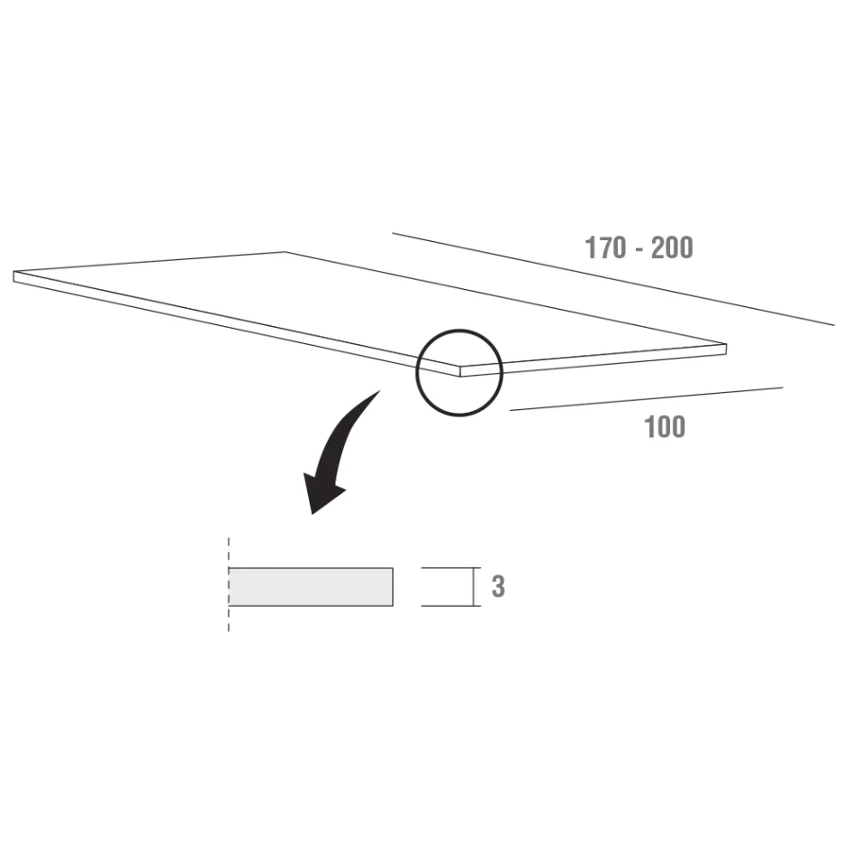 طاولة مطبخ من HPL بقاعدة معدنية فاخرة مصنوعة في إيطاليا - بينوكيو Viadurini