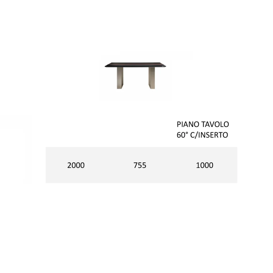 طاولة مطبخ من خشب MDF مع ملحق من الخشب الصلب، صنع في إيطاليا - توسكو Viadurini