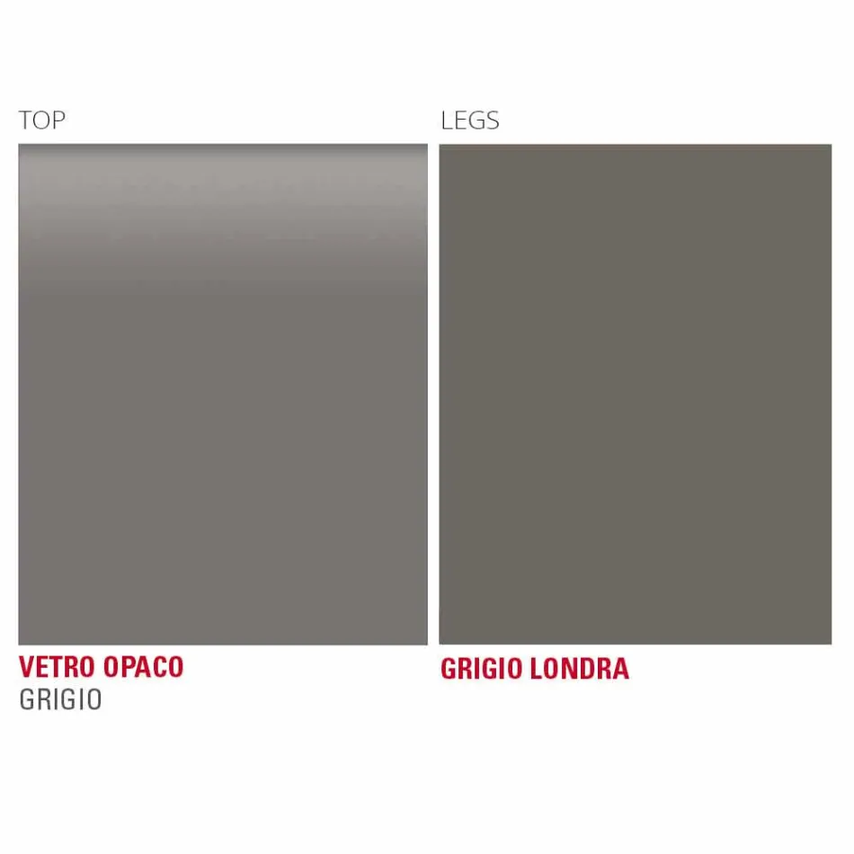 طاولة مطبخ من الزجاج غير اللامع بهيكل معدني، صنع في إيطاليا - بروش Viadurini