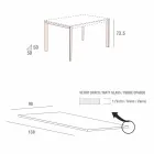 طاولة مطبخ من الزجاج غير اللامع بهيكل معدني، صنع في إيطاليا - بروش Viadurini
