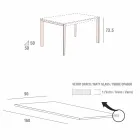 طاولة مطبخ من الزجاج غير اللامع بهيكل معدني، صنع في إيطاليا - بروش Viadurini