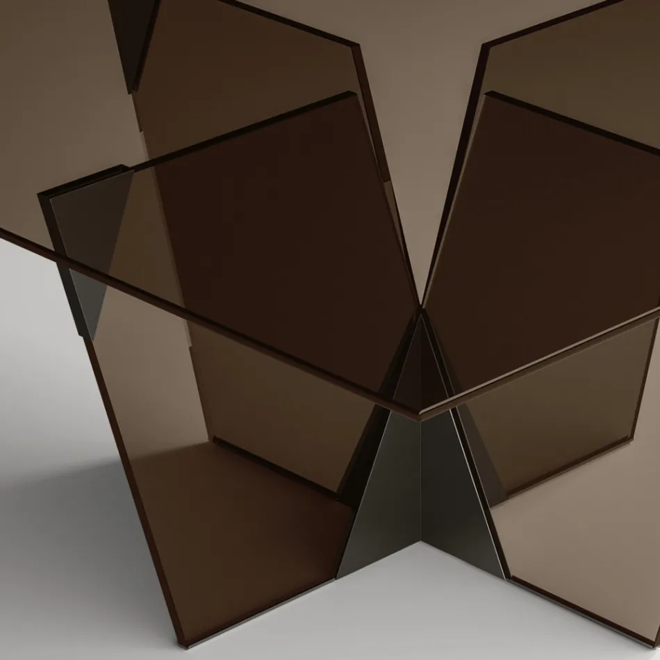 طاولة مطبخ مستطيلة بسطح وقاعدة زجاجية، صنع في إيطاليا - تيسيو Viadurini