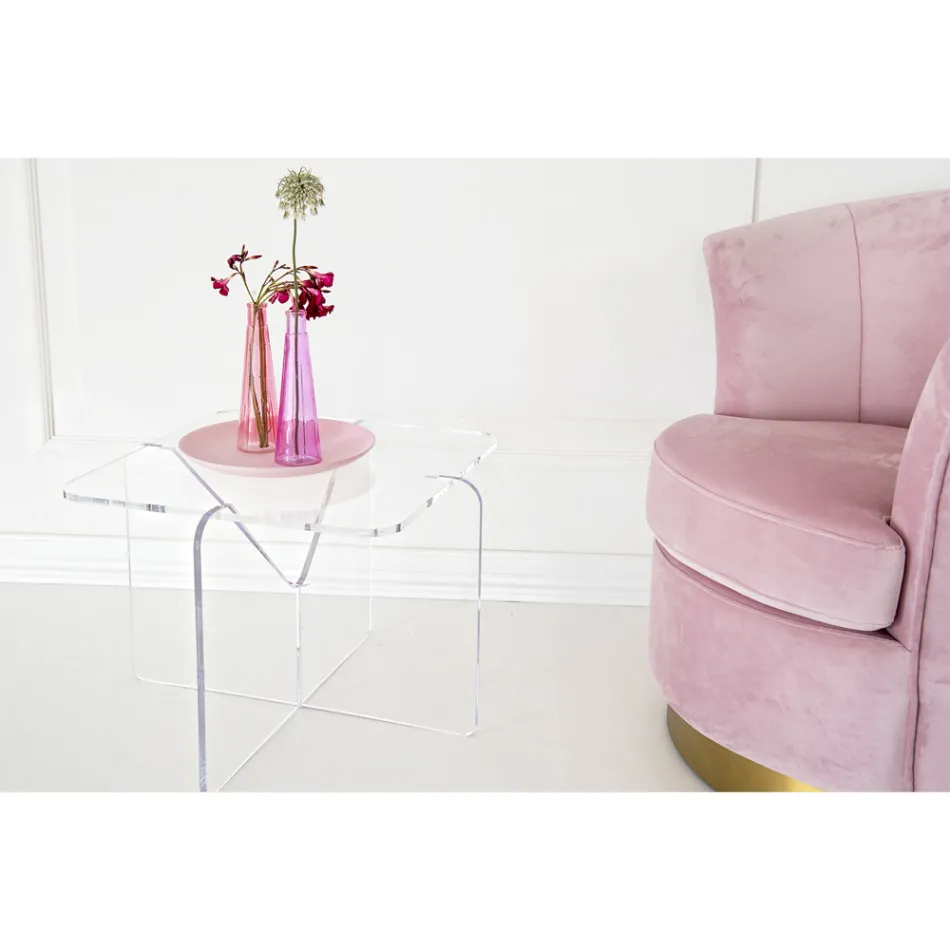 طاولة قهوة بتصميم من زجاج شبكي شفاف أو مدخن - دراكو Viadurini