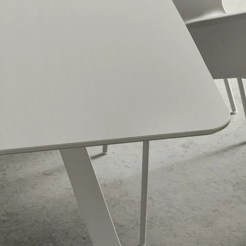 طاولة مطبخ بسطح أسطواني من فينيكس، صنع في إيطاليا، فاخرة - لينغوتو Viadurini