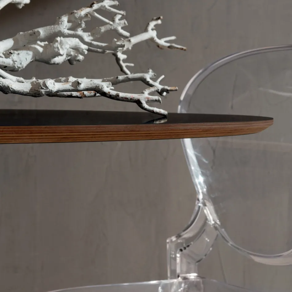 طاولة مطبخ من فينيكس ورخام صناعي مطلي، صنع في إيطاليا - برونتولو Viadurini