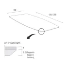 طاولة مطبخ Hpl بقاعدة معدنية من الفحم، صنع في إيطاليا - أريستو Viadurini