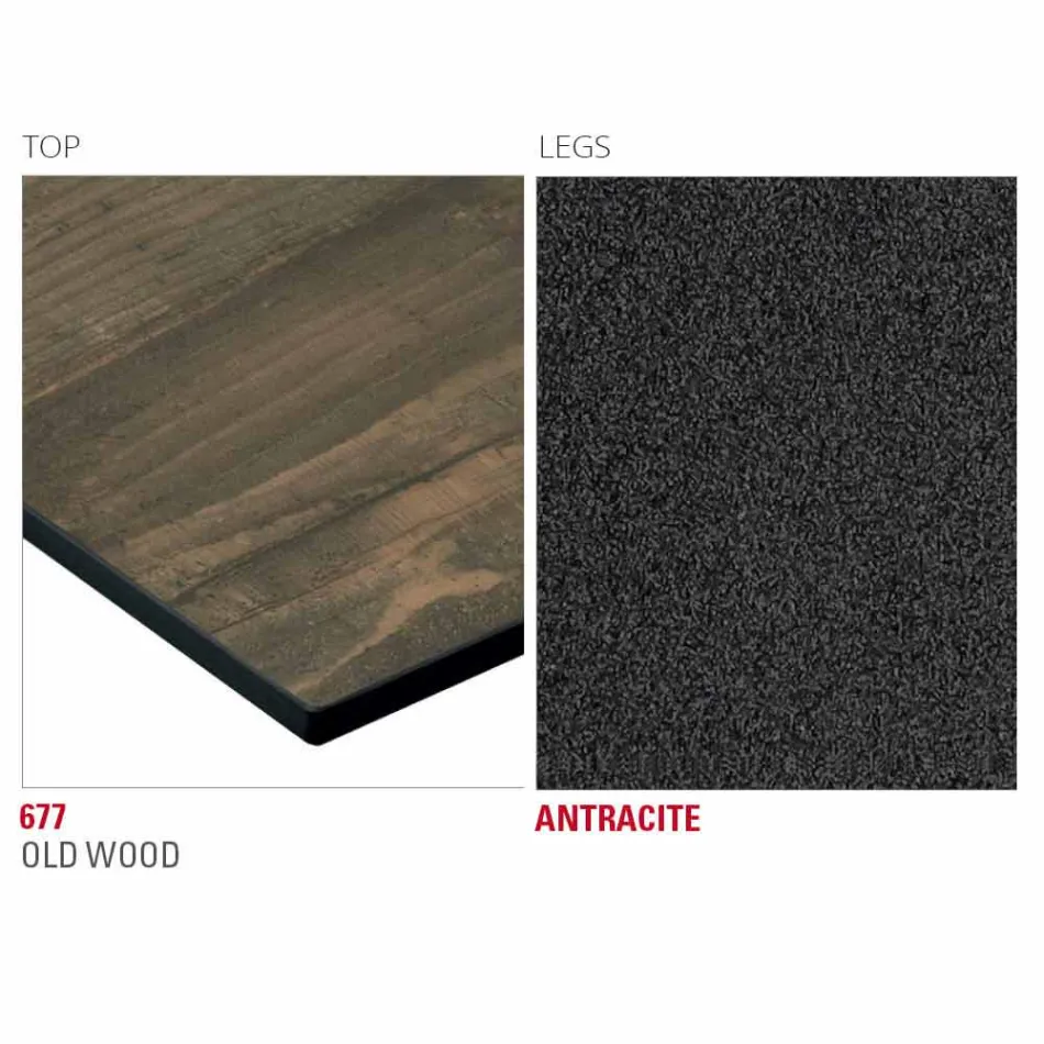 طاولة مطبخ Hpl بقاعدة معدنية من الفحم، صنع في إيطاليا - أريستو Viadurini