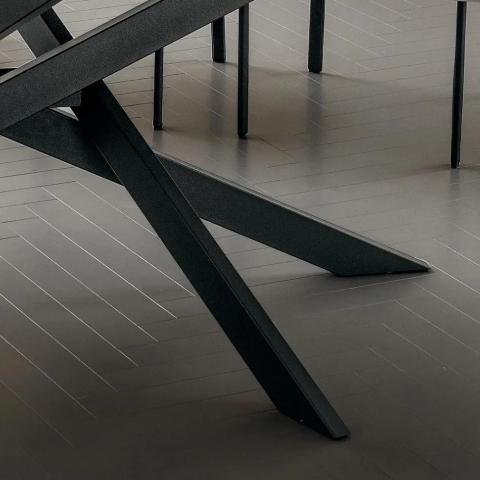 طاولة مطبخ من اللامنام بهيكل معدني، صنع في إيطاليا - كارلينو Viadurini