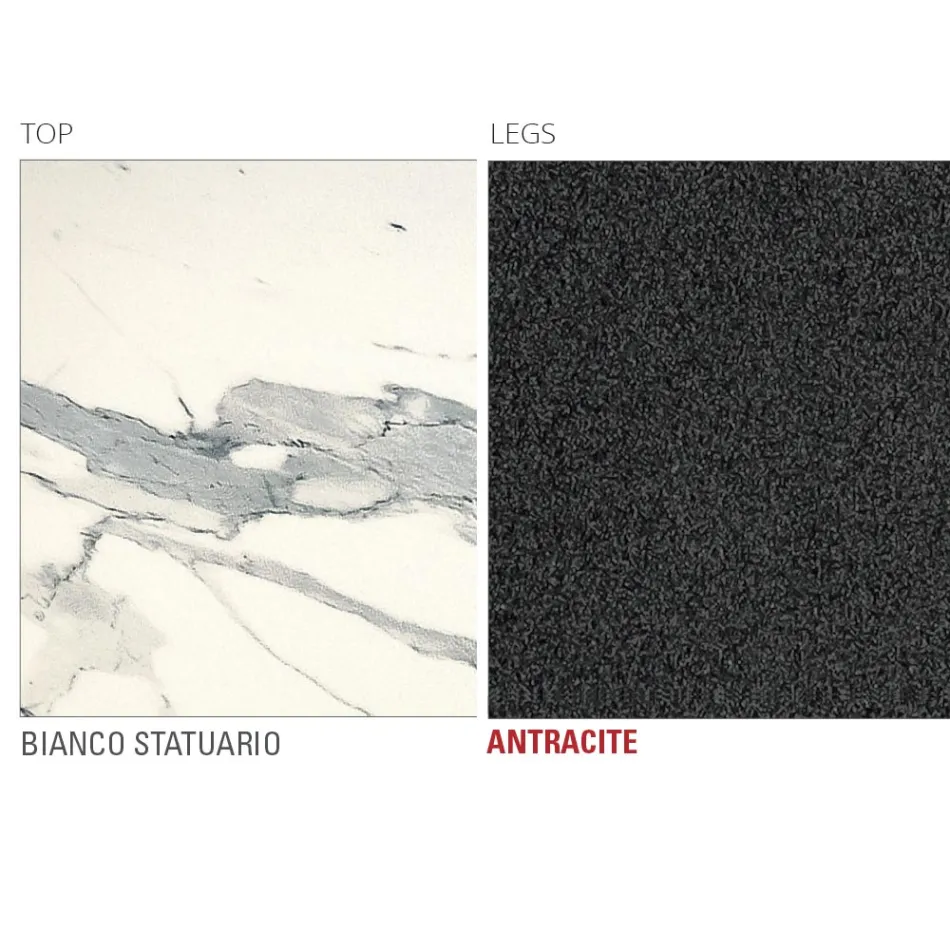 طاولة مطبخ من اللامنام بهيكل معدني، صنع في إيطاليا - كارلينو Viadurini