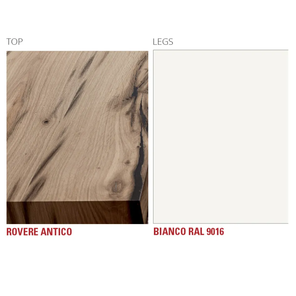 طاولة مطبخ من الخشب والمعدن، صنع في إيطاليا، عالية الجودة - دوتو Viadurini