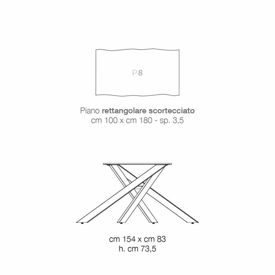 طاولة مطبخ مصنوعة في إيطاليا من الخشب الصلب، ديونيجي Viadurini