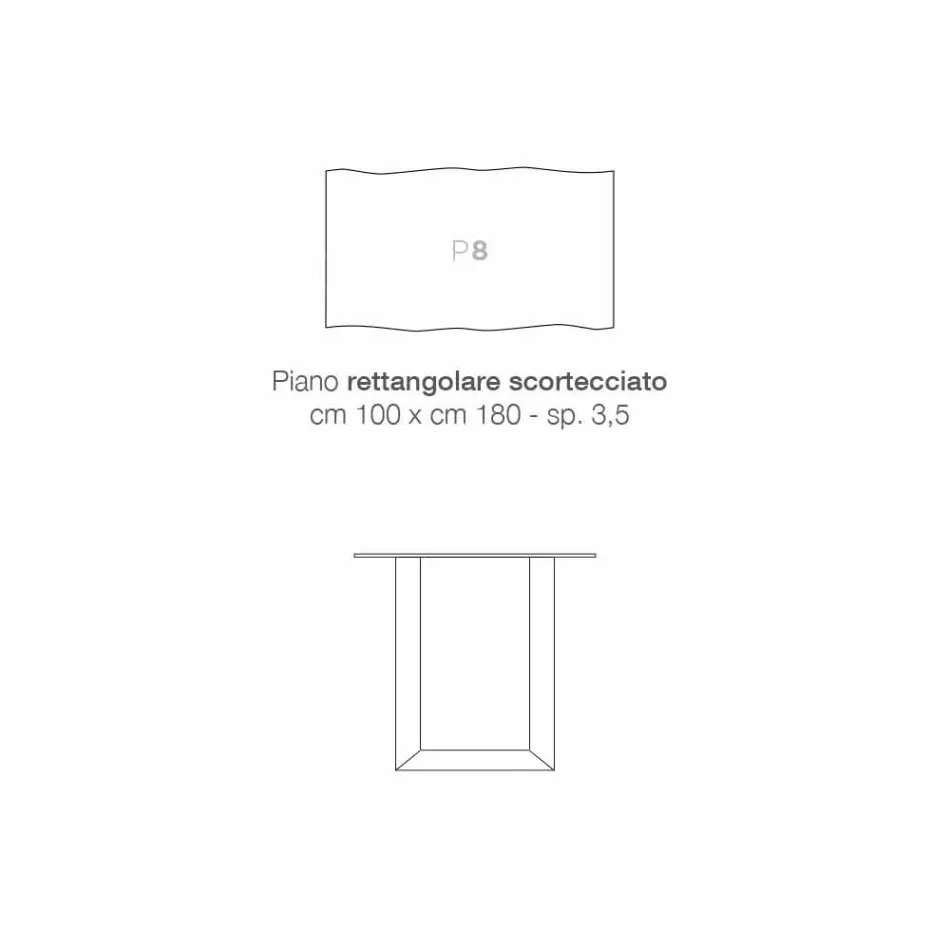 طاولة مطبخ مصنوعة من الخشب الصلب والمعادن في إيطاليا، فلورا Viadurini