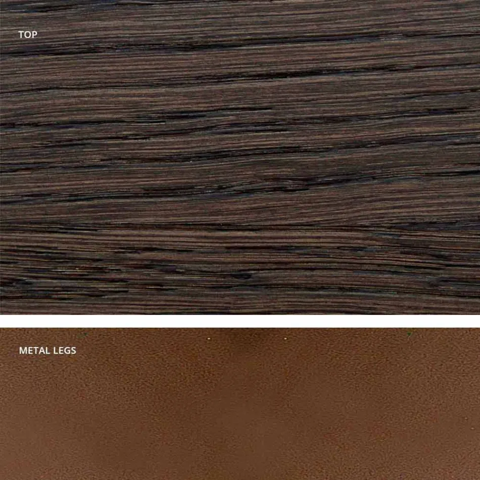 طاولة مطبخ من الخشب الصلب والمعدن، صنع في إيطاليا، فلورا Viadurini