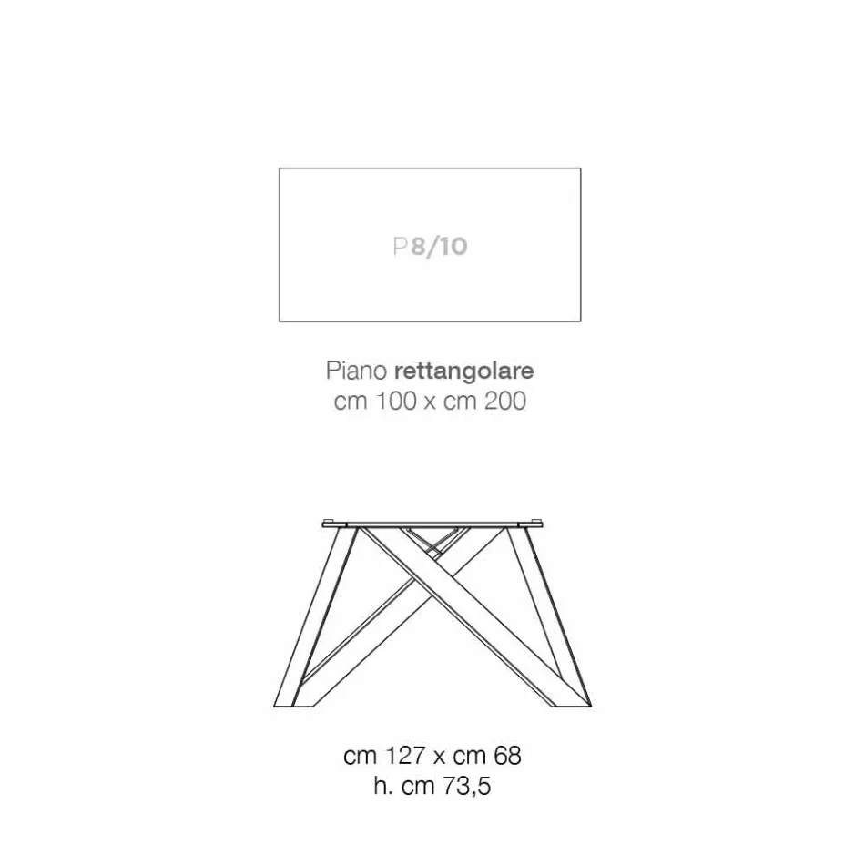 طاولة مطبخ مصنوعة من MDF والمعادن في إيطاليا، ويلمر Viadurini
