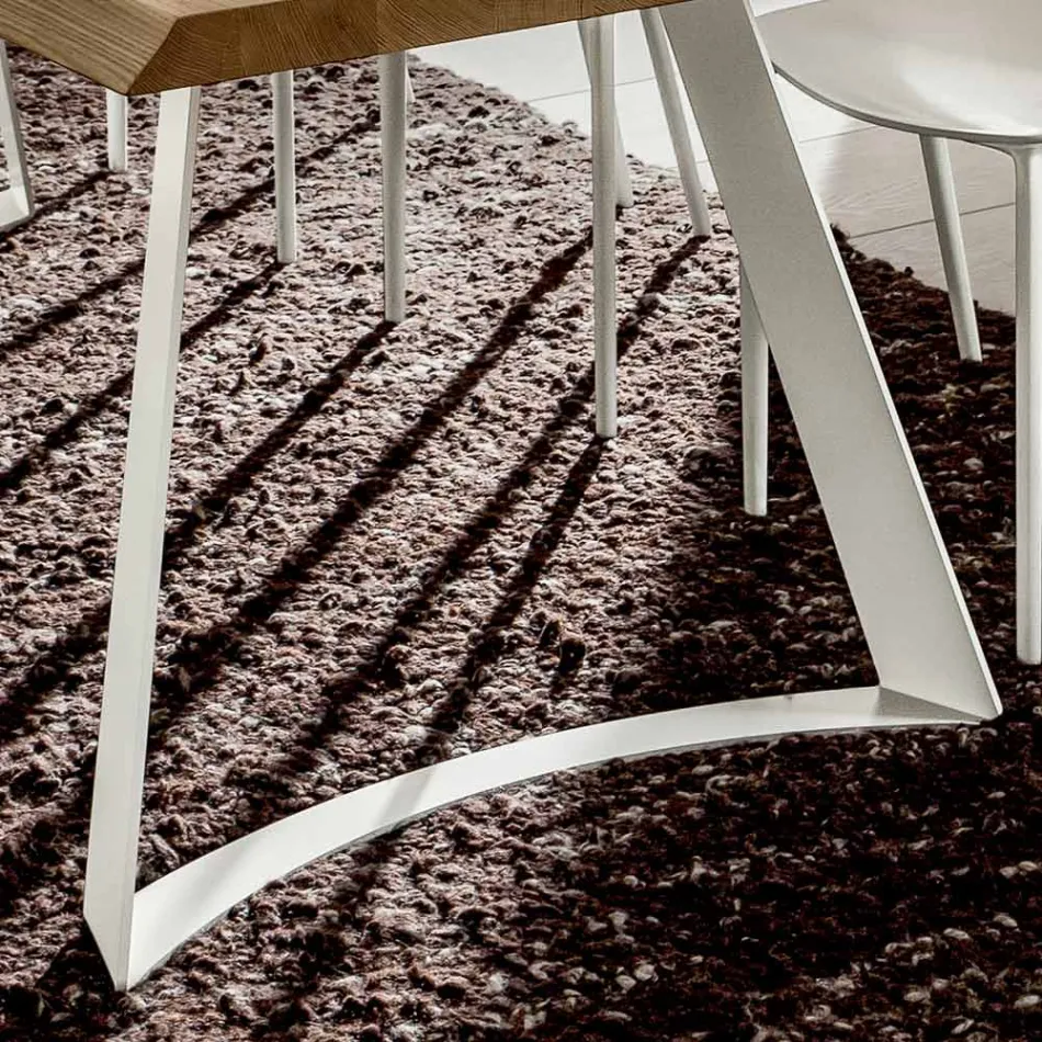 طاولة مطبخ من الخشب عالي الجودة منزوع اللحاء، صنع في إيطاليا - بينوكيو Viadurini