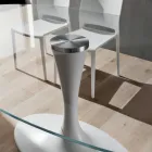 طاولة مطبخ فاخرة من الزجاج المقسّى والرخام، صنع في إيطاليا - برونتولو Viadurini