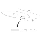 طاولة مطبخ فاخرة من الزجاج المقسّى والرخام، صنع في إيطاليا - برونتولو Viadurini