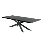 طاولة مطبخ عصرية من الخشب المقشر والفولاذ، صنع في إيطاليا - جروتا Viadurini