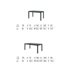 طاولة خارجية قابلة للتمديد حتى 250 سم مصنوعة من المعدن في إيطاليا - بيفرلي Viadurini