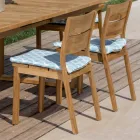 طاولة خارجية قابلة للتمديد مع كراسي من خشب الساج وكراسي بذراعين - ماري Viadurini