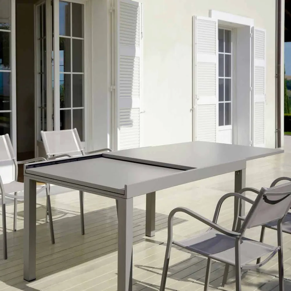 طاولة خارجية قابلة للتمديد حتى 280 سم مصنوعة من المعدن في إيطاليا - ديجو Viadurini