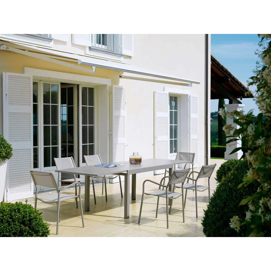 طاولة خارجية قابلة للتمديد حتى 280 سم مصنوعة من المعدن في إيطاليا - ديجو Viadurini