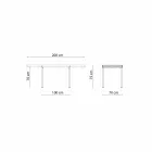 طاولة خارجية قابلة للتمديد حتى 280 سم مصنوعة من المعدن في إيطاليا - ديجو Viadurini