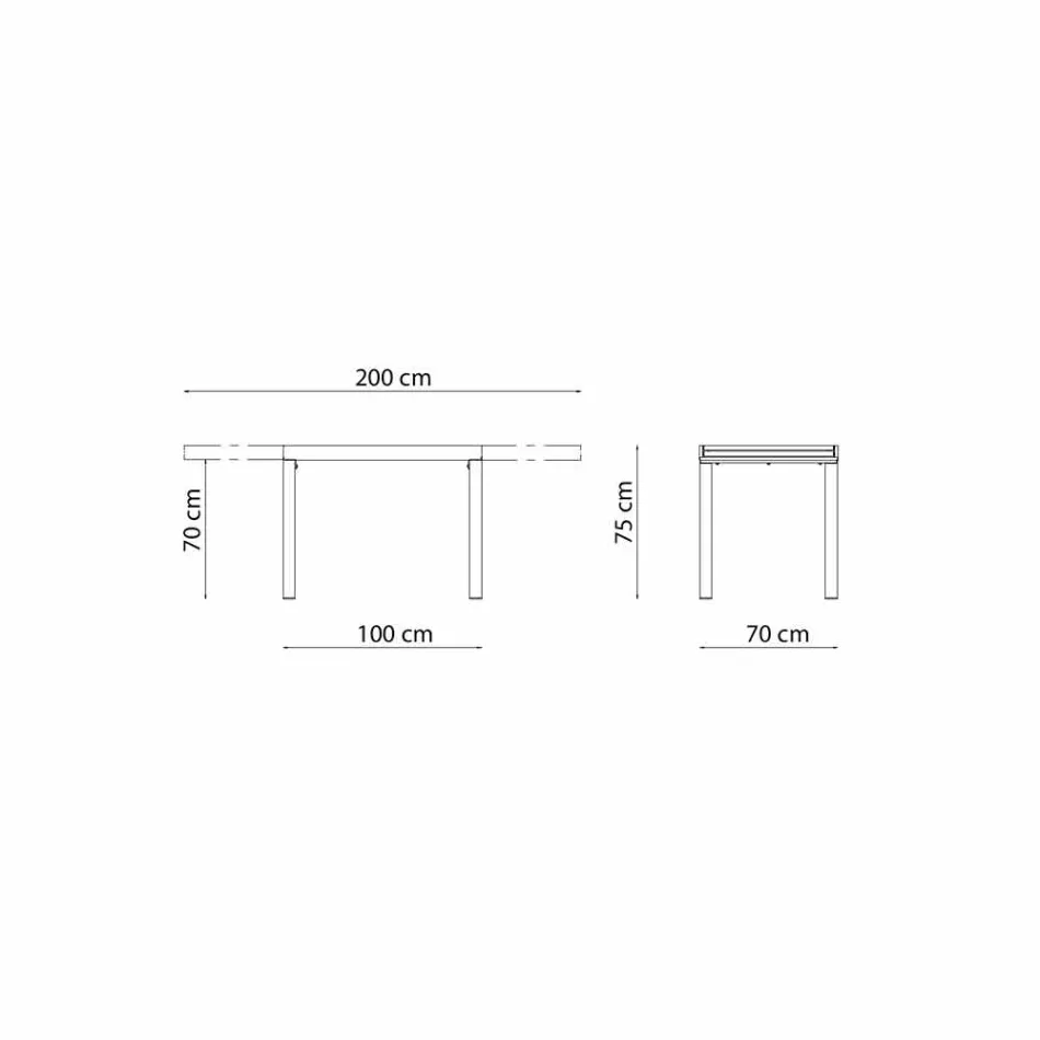 طاولة خارجية قابلة للتمديد حتى 280 سم مصنوعة من المعدن في إيطاليا - ديجو Viadurini
