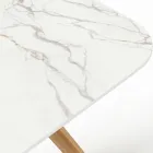 طاولة خارجية بقاعدة خشبية وسطح سيراميك كالاكاتا أورو - إنفينيتي Viadurini