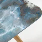 طاولة خارجية بقاعدة خشبية وسطح سيراميك Thunderstorm - Infinity Viadurini