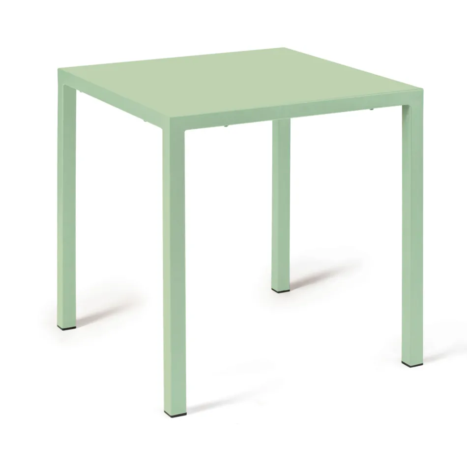 طاولة خارجية بهيكل من الفولاذ المجلفن، صنع في إيطاليا - أزرق Viadurini
