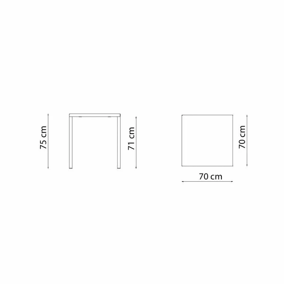طاولة خارجية معدنية مربعة حديثة قابلة للتكديس، مصنوعة في إيطاليا - Aila Viadurini