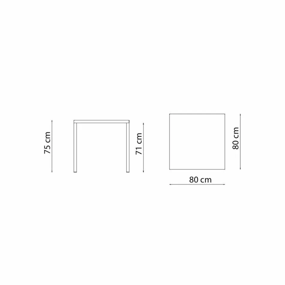 طاولة خارجية معدنية مربعة حديثة قابلة للتكديس، مصنوعة في إيطاليا - Aila Viadurini