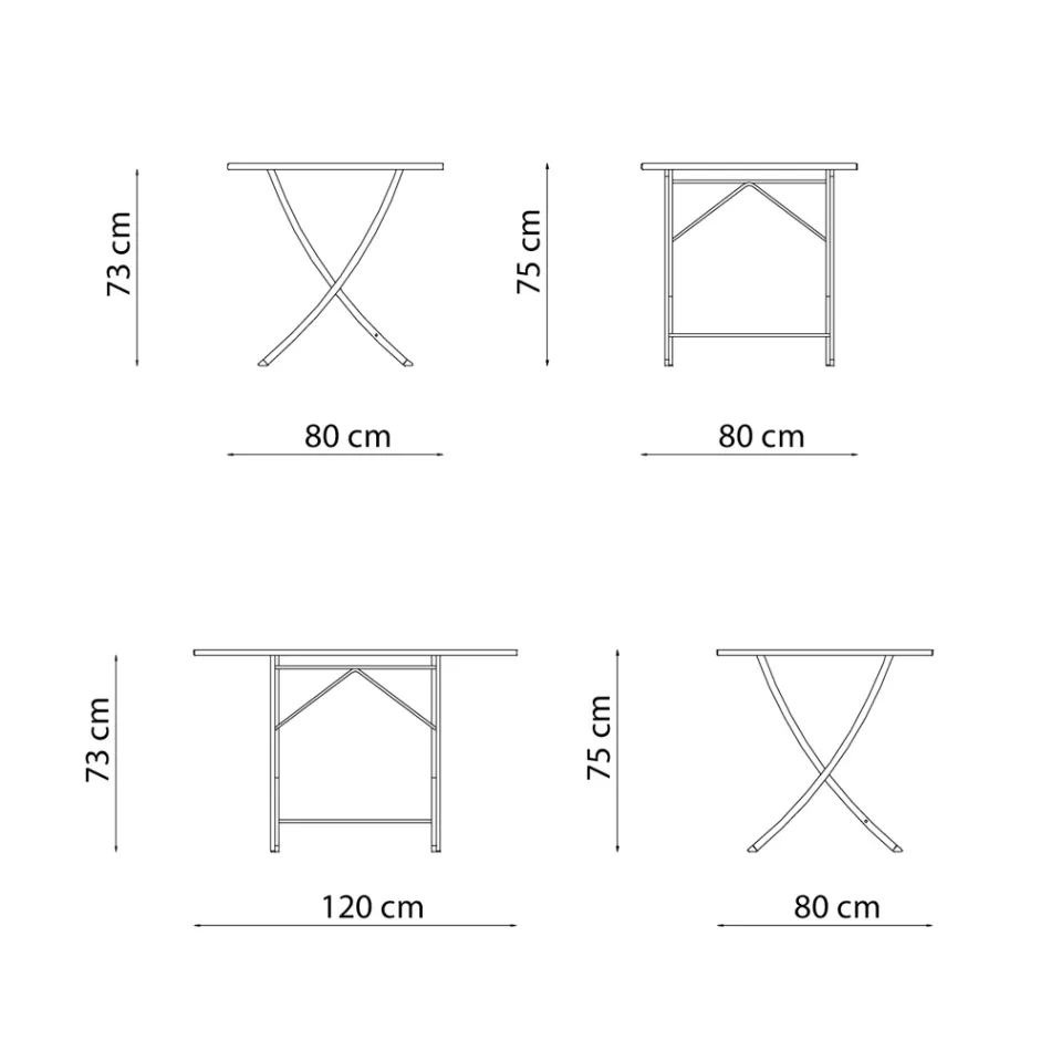 طاولة خارجية من الفولاذ المجلفن مصنوعة في إيطاليا - بلير Viadurini
