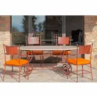 طاولة خارجية من الترافرتين مع لمسات فسيفسائية مصنوعة في إيطاليا - أنيقة Viadurini