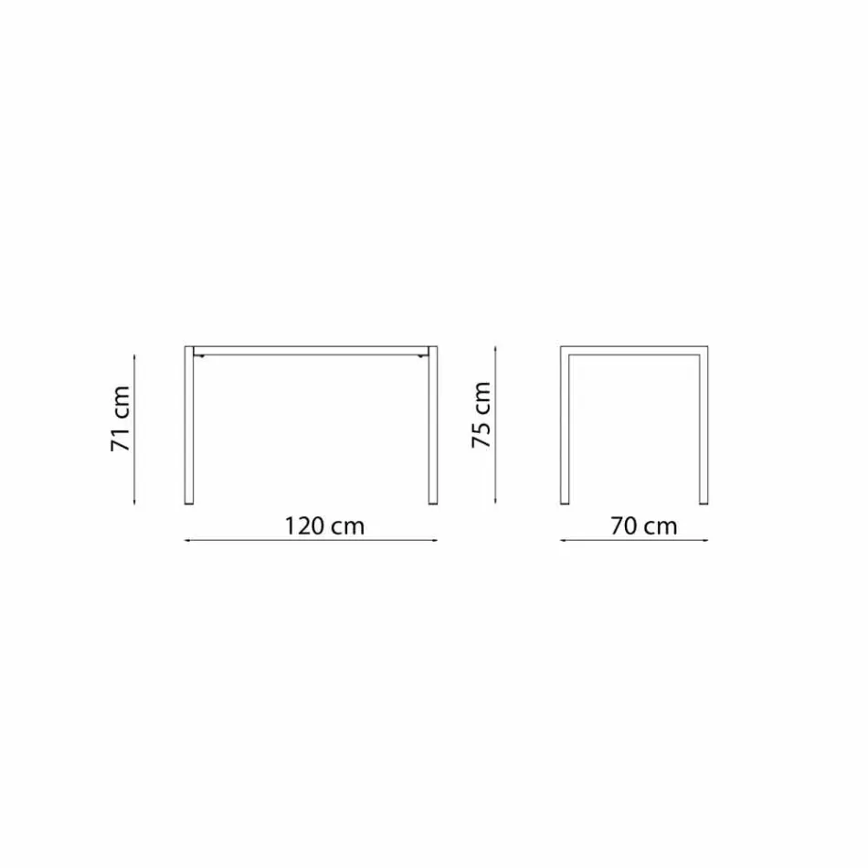 طاولة خارجية معدنية مستطيلة ذاتية التسوية، صنع في إيطاليا - بيندا Viadurini