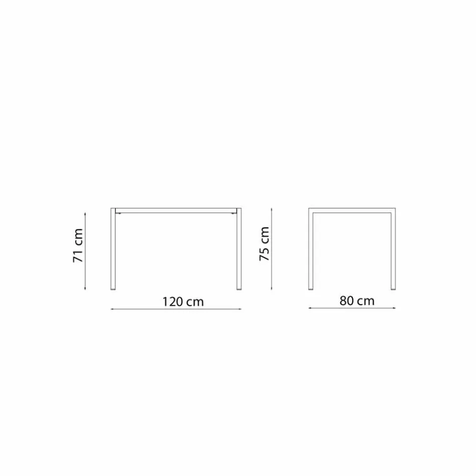 طاولة خارجية معدنية مستطيلة ذاتية التسوية، صنع في إيطاليا - بيندا Viadurini
