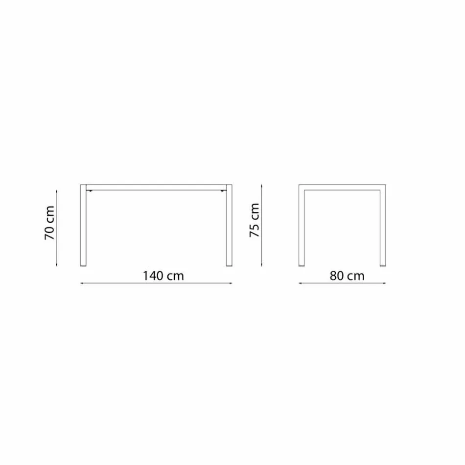 طاولة خارجية معدنية مستطيلة ذاتية التسوية، صنع في إيطاليا - بيندا Viadurini
