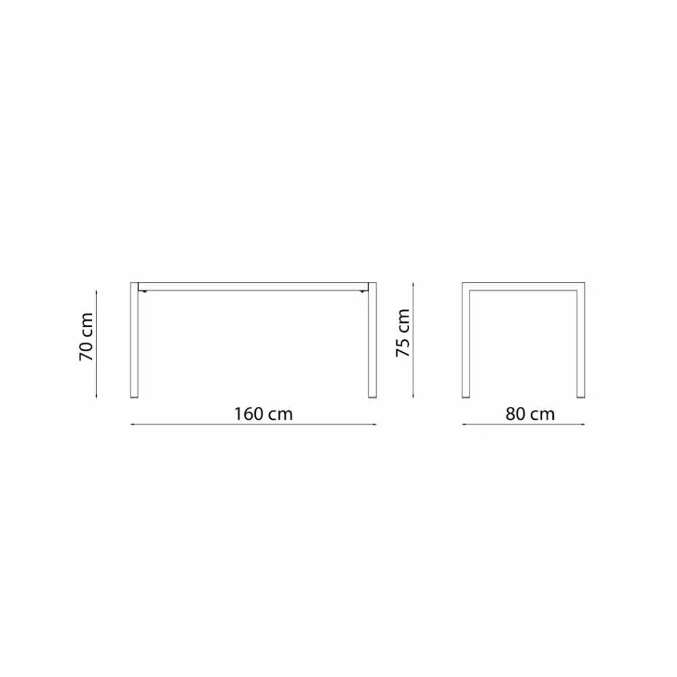 طاولة خارجية معدنية مستطيلة ذاتية التسوية، صنع في إيطاليا - بيندا Viadurini