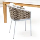 طاولة حديقة مع 4 كراسي من الألومنيوم والنسيج - أرتيس Viadurini