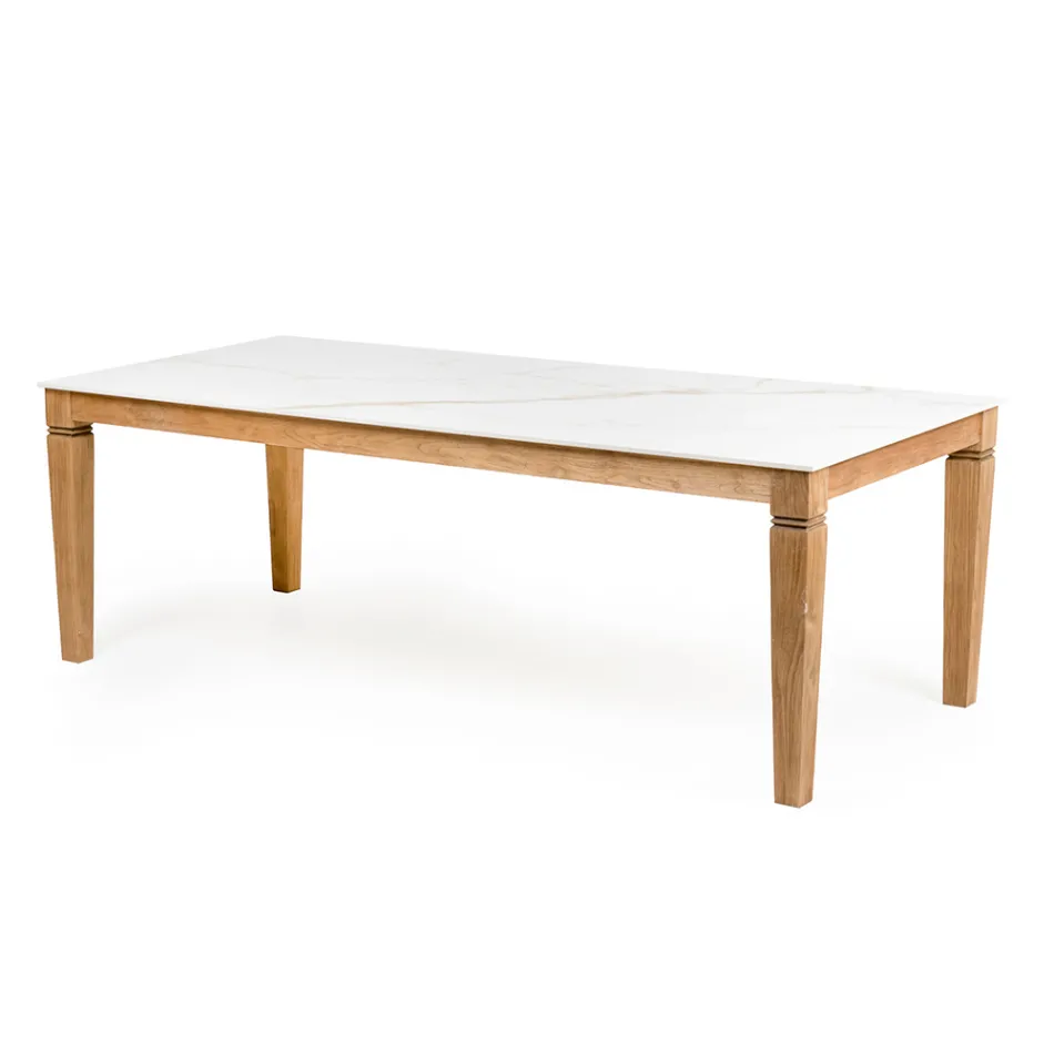 طاولة حديقة مع 4 كراسي مصنوعة من الألومنيوم والنسيج - أرتيس Viadurini