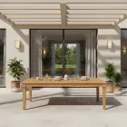 طاولة حديقة بهيكل من خشب الساج الطبيعي المصقول - آرتيس Viadurini
