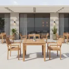 طاولة حديقة بهيكل من خشب الساج الطبيعي المصقول - آرتيس Viadurini