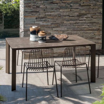 طاولة حديقة HPL بهيكل من الألومنيوم مصنوعة في إيطاليا - كارل Viadurini